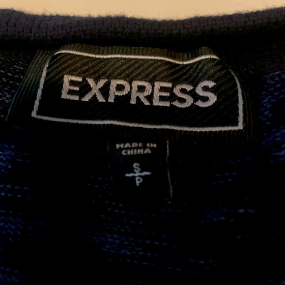 Express Cardigan Men's Small Blue Knit Button Up Classic Casual Preppy Grandpa - Picture 4 of 10